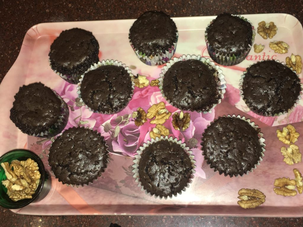 Choco walnut muffins