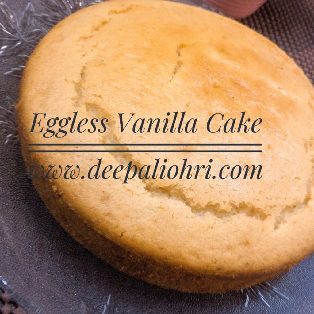 Eggless cake, vanilla