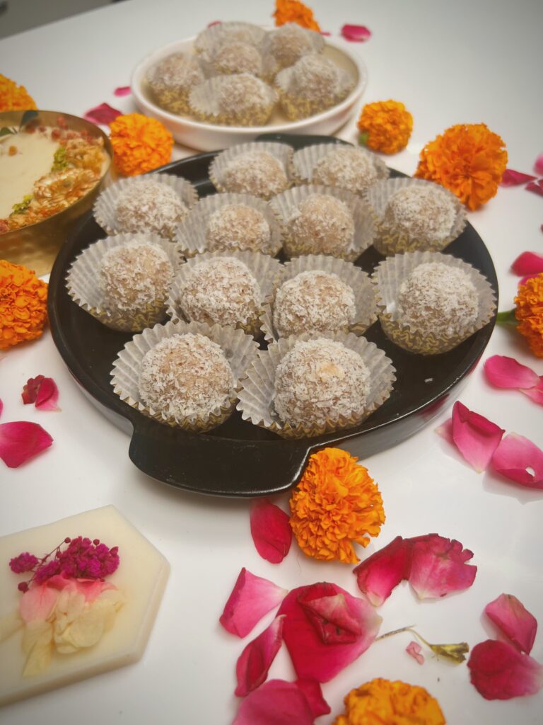 Coconut Almond Ladoo (Quick No-Bake Diwali Sweet)